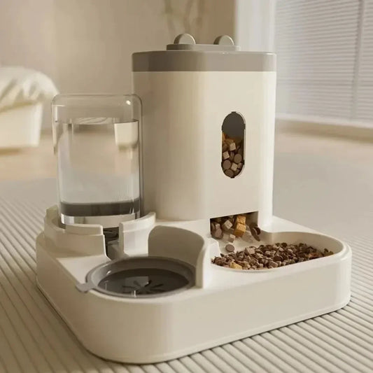 Automatic Feeder Dog Cat Food Bowl With Water Fountain Large Capacity Pet Food Storage Dispenser Container Puppy Pet Accessories